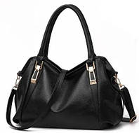 Вместительная женская черная сумка