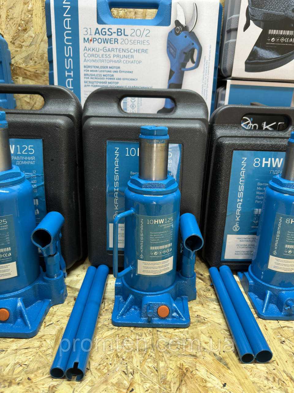 Домкрат 10 тонн гідравлічний пляшковий KRAISSMANN 10 HW 125, фото 1