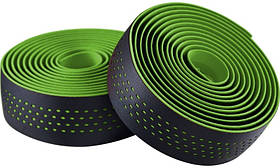 Обмотка рулю Merida Bartape SOFT Microfiber 2100мм, 30мм, чорна з зеленими крапками