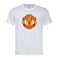 Белая мужская/унисекс футболка Manchester United Logo (17-3-1-білий)