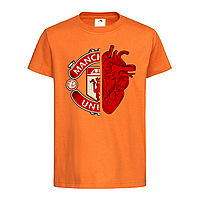 Оранжевая детская футболка Прикольная Manchester United (17-3-2-помаранчевий)