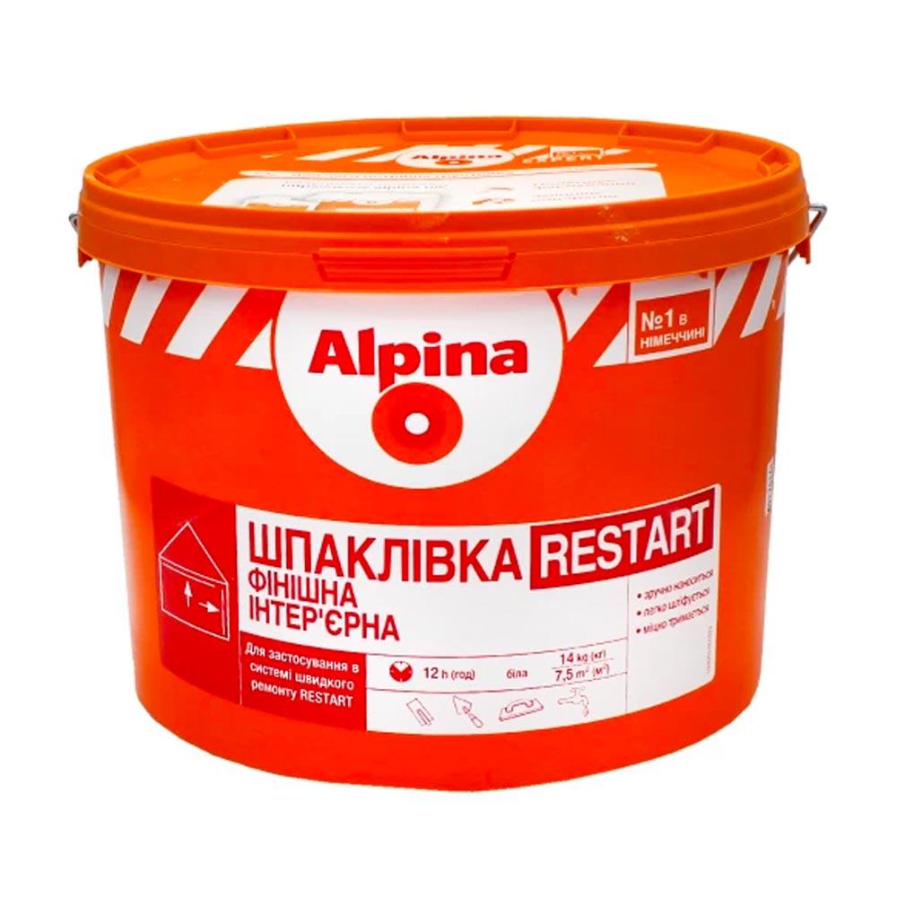 Шпаклівка акрилова Alpina Expert Restar "Шпаклівка фінішна інтер'єрна" Біла, 14 кг.