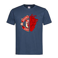 Темно-синяя мужская/унисекс футболка Прикольная Manchester United (17-3-2-темно-синій)