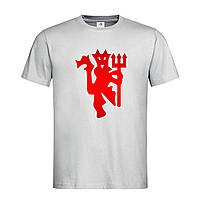Светло-серая мужская/унисекс футболка С принтом Манчестер Юнайтед (17-3-3-світло-сірий меланж)