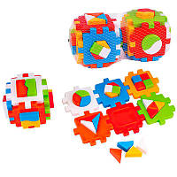 Гр Куб "Розумний малюк Комбі" 2476 (12) "Technok Toys" по 6 граней, 12 частин сортера, 34 частини фігурок,