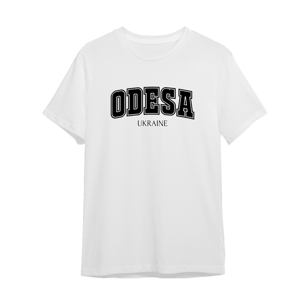 Футболка унісекс біла бавовняна «Odesa» 100% бавовна р S, M, L, XL, 2XL / Базові футболки для чоловіків та жінок