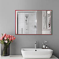 Зеркало для ванной комнаты в красном цвете