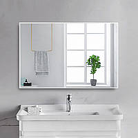 Зеркало в алюминиевой раме для ванной комнаты 400х600, Білий