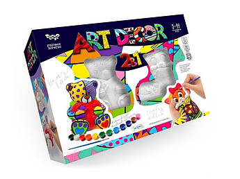 Креативна творчість 2 в 1 ART DECOR, гіпсові фігурки для розфарбовування від ТМ Danko Toys