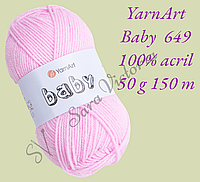 Розовая пряжа YarnArt Baby (Ярнарт Беби) 649 розовый