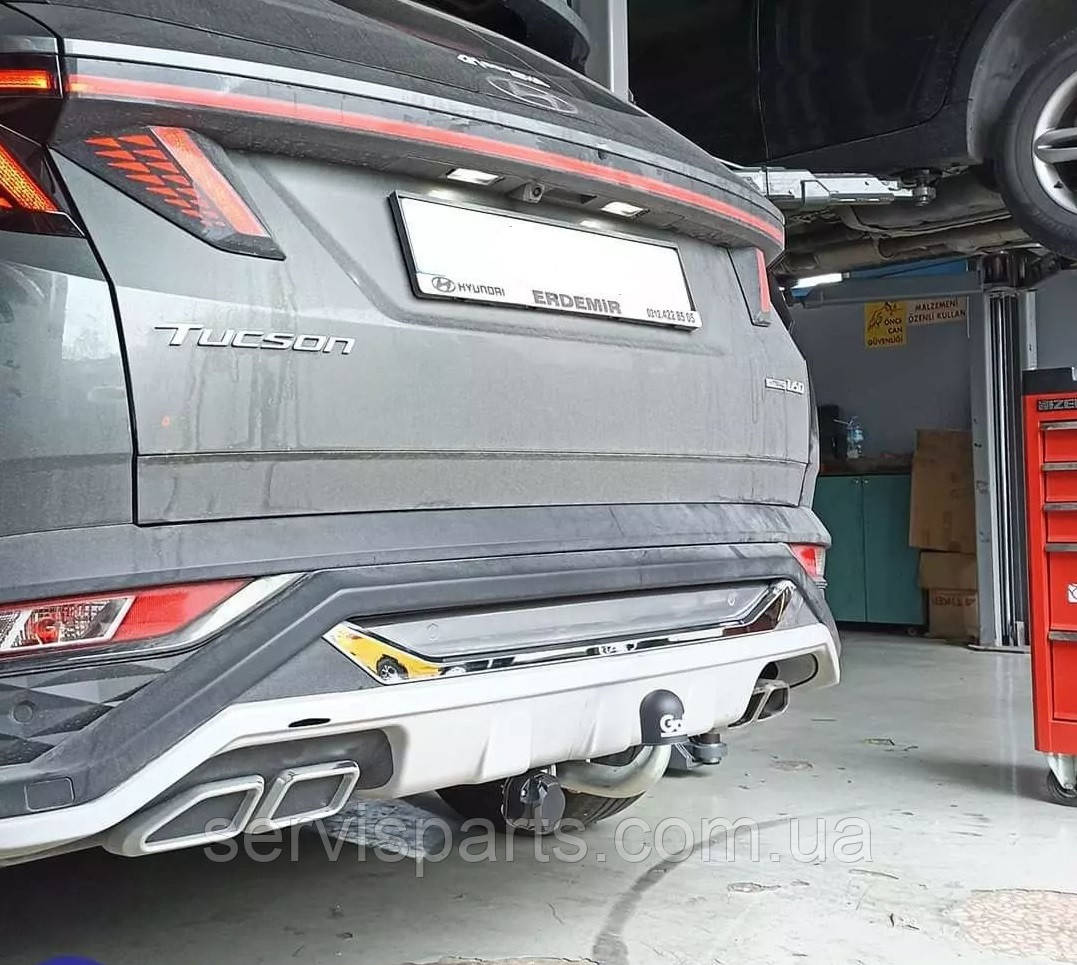 Фаркоп Hyundai Tucson IV 2021-2024 (Хендай Туксон 4) оцинкований без підрізу бампера