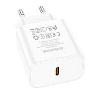 Зарядное устройство BOROFONE Power single port charger BA71A 1Type-C 20W/3A PD/QC white