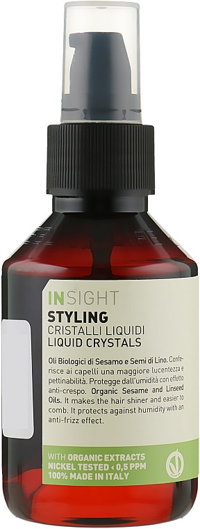 Рідкі кристали для волосся Insight Styling Liquid Crystals з органічною кунжутною і лляною олією, 100 мл