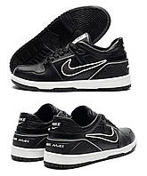 Подростковые кожаные кроссовки Nike (Найк), спортивные туфли черные, кеды. Мужская обувь