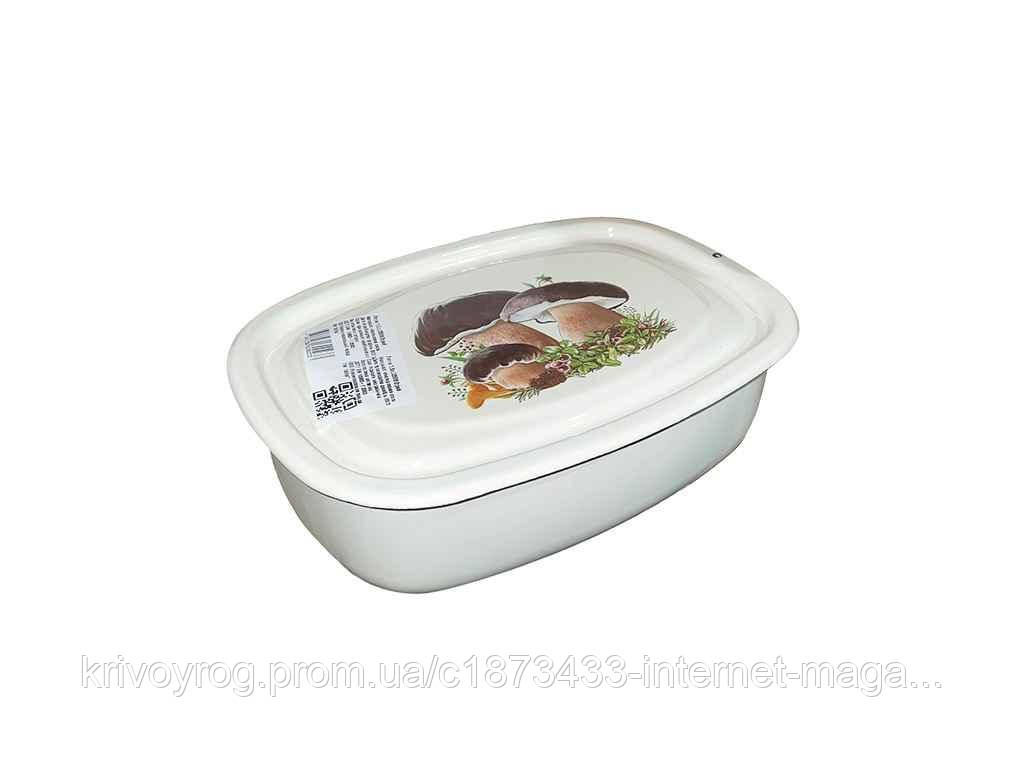 Лоток єм. 1,5л /2 з кришкою Гриби (молочна) I2508/2 ТМ IDILIA, фото 1