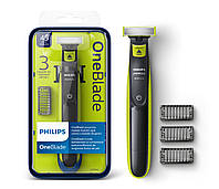 Триммер Philips QP2520/20 OneBlade для бороды и усов аккумулятор съемные насадки темно-серый