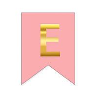 Літера "Е" для будь-якої гірлянди, золото на рожевому