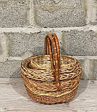 Набір кошиків з лози натуральний Косичка, фото 3