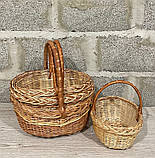 Набір кошиків з лози натуральний Косичка, фото 4