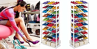 ✅ Полиця для взуття Amazing Shoe Rack | взуттєва полку на 30 пар | стелаж підставка під взуття (Гарантія 12