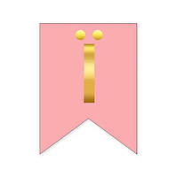 Літера "Ї" для будь-якої гірлянди, золото на рожевому