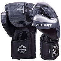 Перчатки боксерские Zelart BO-2532 черный-серый