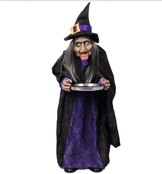 БАБА ЯГА НА СЕНСОРНОМУ КЕРУВАННЯ ПОПРОШАЙКА — ДЕКОРАЦІЯ НА ХЕЛЛОУЇН, фото 1