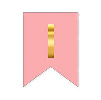 Літера "І" для будь-якої гірлянди, золото на рожевому