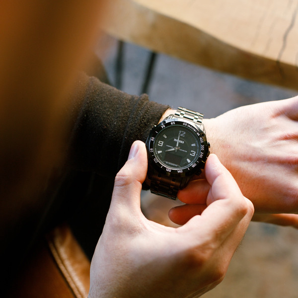Годинник чоловічий тактичні Skmei Kompass PRO Black, фото 1