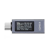 Энергометр Type-C USB доктор 4 - 30В 12А KKMOON Kowsi KWS-2301, t°, амперметр, вольтметр, ваттметр, таймер