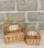 Набір кошиків з лози натуральний Квадрат, фото 5
