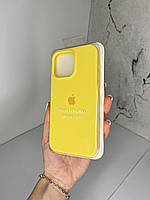 Силіконовий чохол з мікрофіброю та покриттям SoftTouch для Iphone 15 Pro Max жовтий ( Full № 4 )