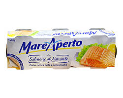 Сьомга консервована натуральна Mare Aperto, 3шт*80 г