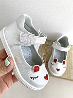 Детские туфли Ladabb размер 21 стелька 13,5 см для девочки M1012-27 белый/серебристый