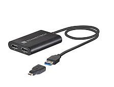 Подвійний адаптер DisplayLink DisplayPort для Mac M1 і M2 USB3-DDP4K