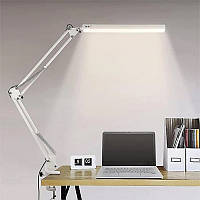 Настольная LED лампа M-016 светодиодная складная зажимная с поворотным кронштейном White