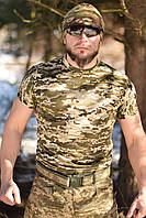 Тактическая футболка хб 48 размер M ,военная хлопковая футболка цвет пиксель для ВСУ