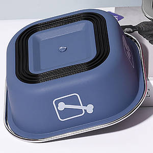 Миска для собак котів Taotaopets 1910002 металева Blue 160 мм