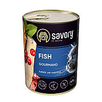 Вологий корм Savory для для дорослих вибагливих котів з рибою 400 г (4820232630655)
