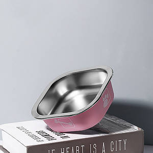 Миска для собак котів Taotaopets 1910002 металева Pink 160 мм