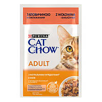 Вологий корм Purina CAT CHOW Adult для дорослих котів з куркою та цукіні 85 г (7613036595049)