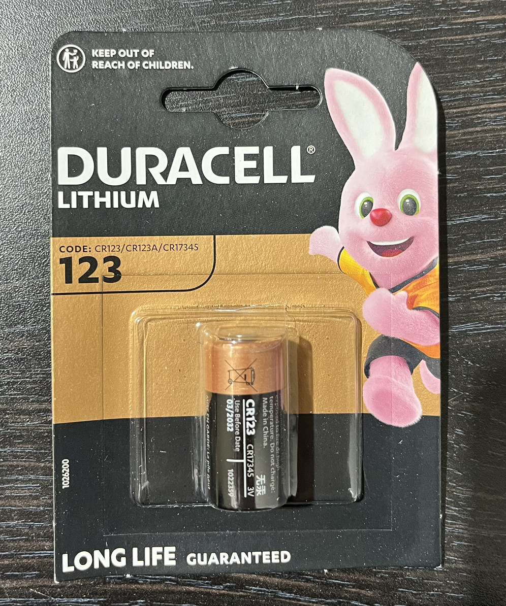 Батарейка DURACELL Lithium CR 123 3V для сигналізації