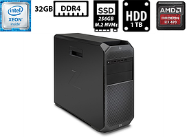 Комп'ютер HP Z4 G4/Xeon W2123 3.60GHz (4 ядра)/32GB DDR4/SSD M.2 256GB+HDD 1TB/AMD Radeon RX 470 8GB GDDR5/750W Б/В