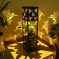 Сонячні садові ліхтарі, вуличне освітлення порожниста проєкція колібрі двоповерховий звелитьник на сонячній батареї