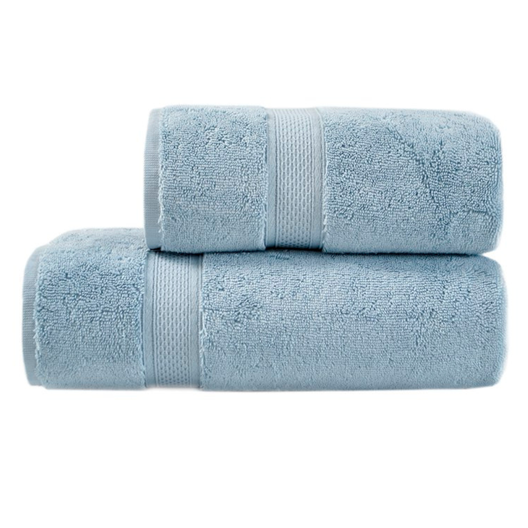 Набір рушників махрових Туреччина 650 г/м2 - Grand soft twist blue блакитний  50*90+90*150 см