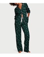 ПІЖАМА VICTORIA'S SECRET FLANNEL LONG PJ SET BLACK IVY SNOWFLAKES