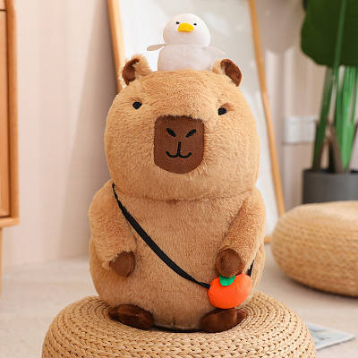 Капібара м'яка іграшка подушка антистрес подарунок capybara, 40, З качечкою
