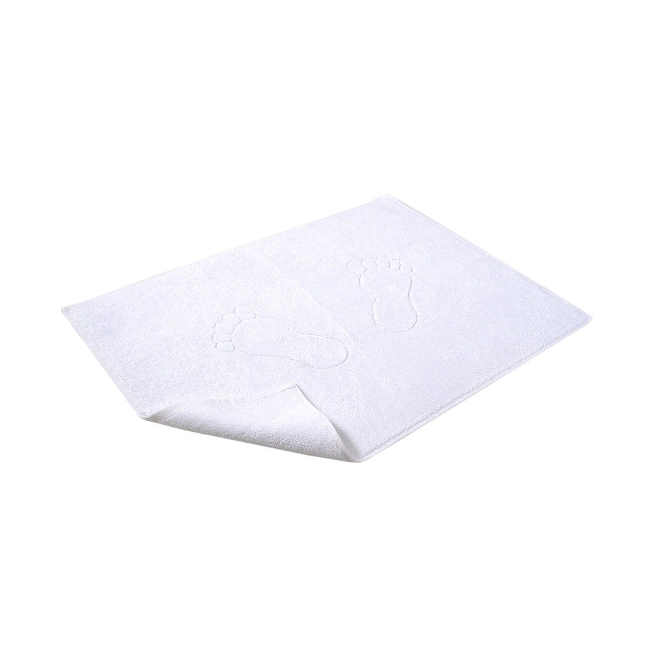 Рушник махровий для ніг Білий Готель Туреччина малюнок ніжки - Білий (600 г/м²) 50*70