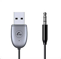 Аудиокабель Charome A8 BT RECEIVER AUDIO CABLE AUX 3.5 мм TRS mini jack to USB 1.5m Black