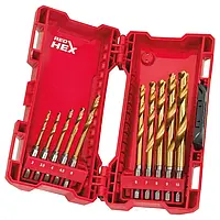 Набор сверл по металлу Milwaukee RedHEX HSS-G TiN (10 шт)